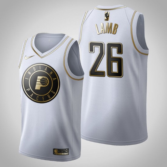 Indiana Pacers Jeremy Lamb 26 Nike 2019 2020 Golden Edition White NBA Jersey Swingman