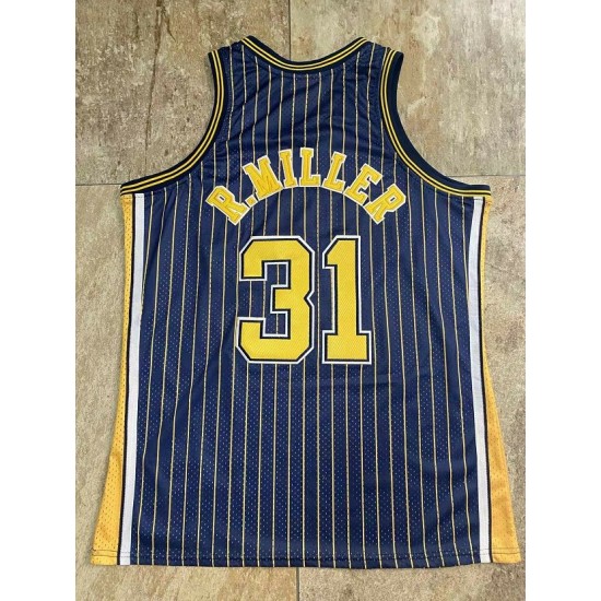 Indiana Pacers R.MILLER 31 Retro 1994-95 Mitchellness Blue NBA Jersey Swingman