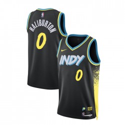 Indiana Pacers Tyrese Haliburton Nike 2023 2024 City Edition Black NBA Jersey Swingman