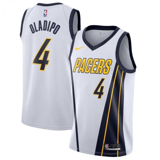 Indiana Pacers Victor Oladipo 4 2018 2019 Nike White NBA Jersey Swingman