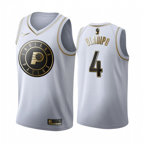 Indiana Pacers Victor Oladipo 4 Nike 2019 2020 Golden Edition White NBA Jersey Swingman