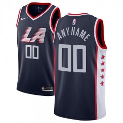 Los Angeles Clippers Custom 2018 2019 Nike City Edition Navy NBA Jersey Swingman