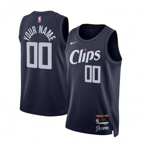 Los Angeles Clippers Custom Nike 2023 2024 City Edition Navy NBA Jersey Swingman