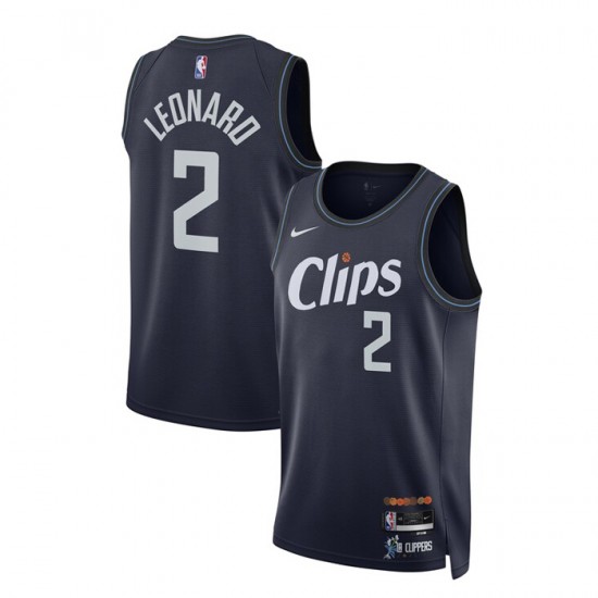 Los Angeles Clippers Kawhi Leonard 2 Nike 2023 2024 City Edition Navy NBA Jersey Swingman