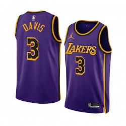 Los Angeles Lakers Anthony Davis 3 Jordan 2022 2023 Statement Edition Purple NBA Jersey Swingman