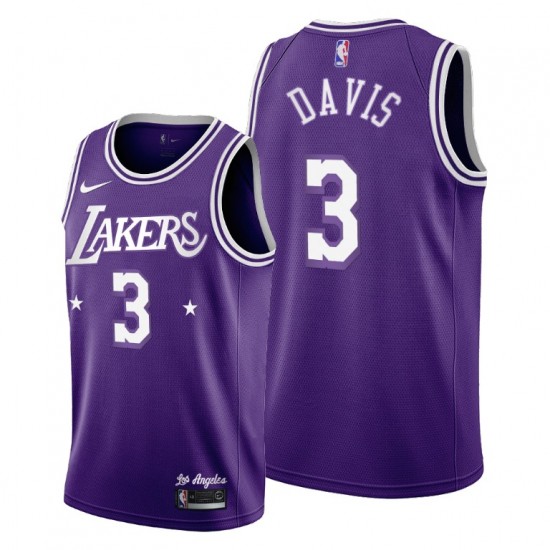 Los Angeles Lakers Anthony Davis 3 Nike 2021 2022 City Edition Throwback 60s NBA Jersey Swingman