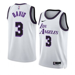 Los Angeles Lakers Anthony Davis 3 Nike 2022 2023 City Edition White NBA Jersey Swingman