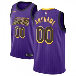 Los Angeles Lakers Custom 2018 2019 Nike City Edition Purple NBA Jersey Swingman