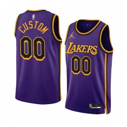 Los Angeles Lakers Custom Jordan 2022 2023 Statement Edition Purple NBA Jersey Swingman