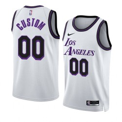 Los Angeles Lakers Custom Nike 2022 2023 City Edition White NBA Jersey Swingman