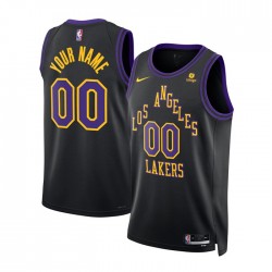 Los Angeles Lakers Custom Nike 2023 2024 City Edition Black NBA Jersey Swingman