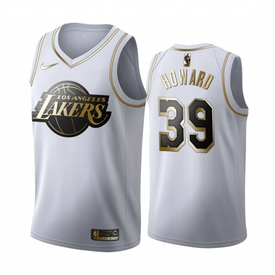 Los Angeles Lakers Dwight Howard 39 Nike 2019 2020 Golden Edition White NBA Jersey Swingman