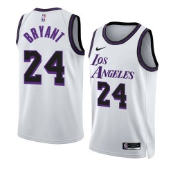 Los Angeles Lakers Kobe Bryant 24 Nike 2022 2023 City Edition White NBA Jersey Swingman