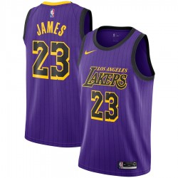 Los Angeles Lakers LeBron James 23 2018 2019 Nike City Edition Purple NBA Jersey Swingman