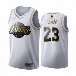 Los Angeles Lakers LeBron James 23 Nike 2019 2020 Golden Edition White NBA Jersey Swingman