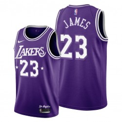 Los Angeles Lakers LeBron James 23 Nike 2021 2022 City Edition Throwback 60s NBA Jersey Swingman