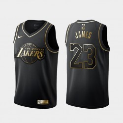 Los Angeles Lakers LeBron James 23 Nike Golden Edition Black NBA Jersey Swingman