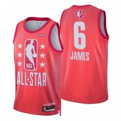 Los Angeles Lakers LeBron James 6 2022 All Star Jordan Brand Red NBA Jersey Swingman