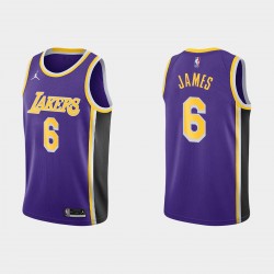 Los Angeles Lakers LeBron James 6 Jordan 2021 2022 Statement Edition NBA Jersey Swingman