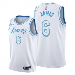 Los Angeles Lakers LeBron James 6 Nike 2021 2022 City Edition NBA Jersey Swingman