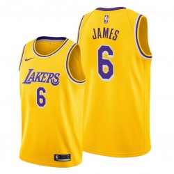 Los Angeles Lakers LeBron James 6 Nike 2021 2022 Icon Edition NBA Jersey Swingman