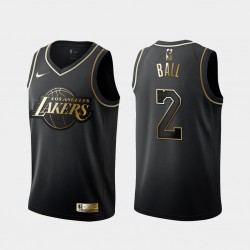 Los Angeles Lakers Lonzo Ball 2 Nike Golden Edition Black NBA Jersey Swingman