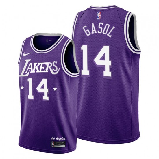 Los Angeles Lakers Marc Gasol 14 Nike 2021 2022 City Edition Throwback 60s NBA Jersey Swingman