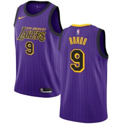 Los Angeles Lakers Rajon Rondo 9 2018 2019 Nike City Edition Purple NBA Jersey Swingman