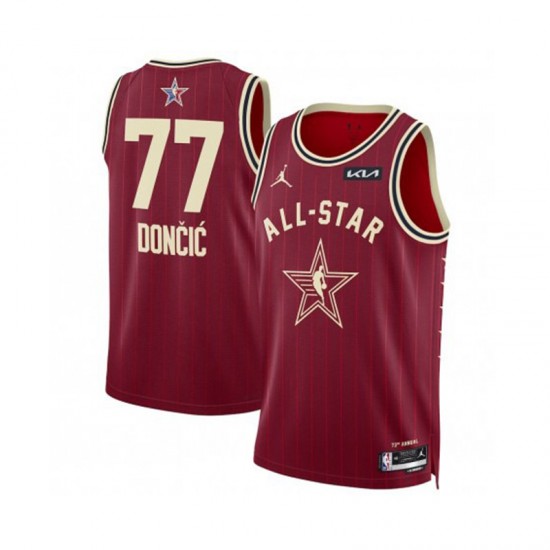 Luka Doncic 77 Jordan 2024 All Star Red NBA Jersey Swingman