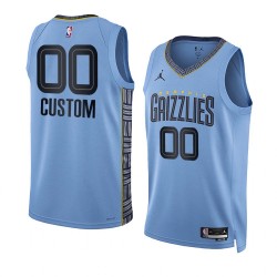 Memphis Grizzlies Custom Jordan 2022 2023 Statement Edition Blue NBA Jersey Swingman