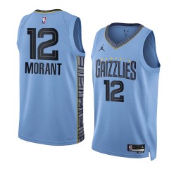 Memphis Grizzlies Ja Morant 12 Jordan 2022 2023 Statement Edition Blue NBA Jersey Swingman