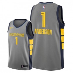 Memphis Grizzlies Kyle Anderson 1 2018 2019 Nike City Edition Gray NBA Jersey Swingman