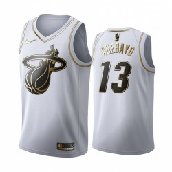 Miami Heat Bam Adebayo 13 Nike 2019 2020 Golden Edition White NBA Jersey Swingman