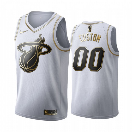 Miami Heat Custom Nike 2019 2020 Golden Edition White NBA Jersey Swingman