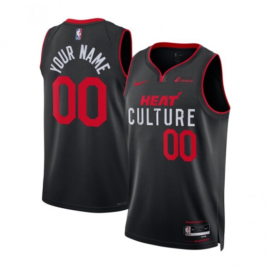 Miami Heat Custom Nike 2023 2024 City Edition Black NBA Jersey Swingman