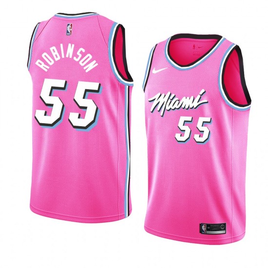 Miami Heat Duncan Robinson 55 2018 2019 Nike Pink NBA Jersey Swingman