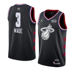 Miami Heat Dwyane Wade 3 2019 All Star Jordan Brand Black NBA Jersey Swingman