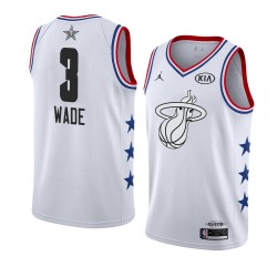 Miami Heat Dwyane Wade 3 2019 All Star Jordan Brand White NBA Jersey Swingman