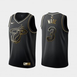 Miami Heat Dwyane Wade 3 Nike Golden Edition Black NBA Jersey Swingman