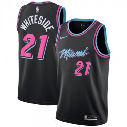 Miami Heat Hassan side 21 2018 2019 Nike City Edition Black White NBA Jersey Swingman