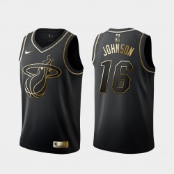 Miami Heat James Johnson 16 Nike Golden Edition Black NBA Jersey Swingman