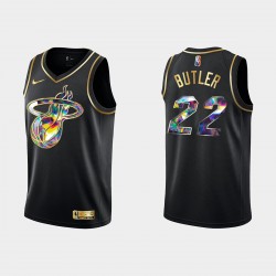 Miami Heat Jimmy Butler 22 Nike 2021 2022 Golden Edition 75th Anniversary Diamond Black NBA Jersey Swingman