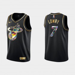 Miami Heat Kyle Lowry 7 Nike 2021 2022 Golden Edition 75th Anniversary Diamond Black NBA Jersey Swingman