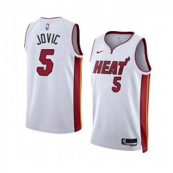 Miami Heat Nikola Jovic 5 Nike 2022 2023 Association Edition White NBA Jersey Swingman