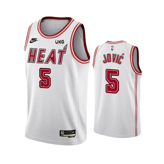 Miami Heat Nikola Jovic 5 Nike 2022 2023 Classic Edition White NBA Jersey Swingman