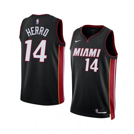 Miami Heat Tyler Herro 14 Nike 2022 2023 Icon Edition Black NBA Jersey Swingman