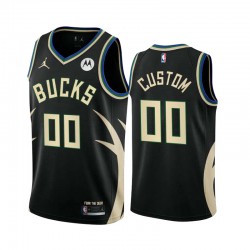 Milwaukee Bucks Custom Jordan Statement Edition 2022-2023 Black NBA Jersey Swingman