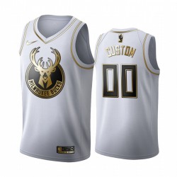 Milwaukee Bucks Custom Nike 2019 2020 Golden Edition White NBA Jersey Swingman