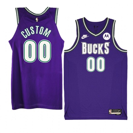 Milwaukee Bucks Custom Nike 2022 2023 Classic Edition Purple NBA Jersey Swingman