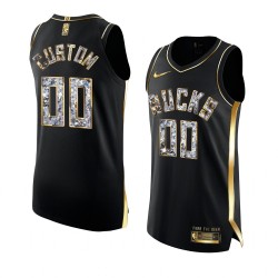 Milwaukee Bucks Custom Nike 2022 Golden Diamond Edition Black NBA Jersey Swingman